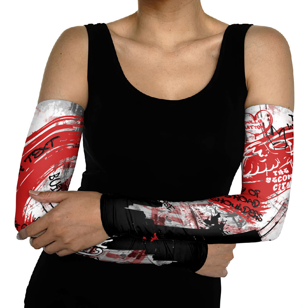 Personalized Chicago City Skyline Arm Sleeves Urban Graffiti Street Art - Second City Windy City