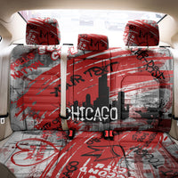 Personalized Chicago City Skyline Back Car Seat Cover Urban Graffiti Street Art - Second City Windy City