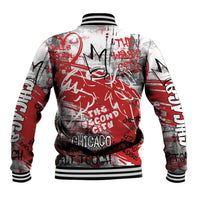 Personalized Chicago City Skyline Baseball Jacket Urban Graffiti Street Art - Second City Windy City