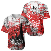 Personalized Chicago City Skyline Baseball Jersey Urban Graffiti Street Art - Second City Windy City