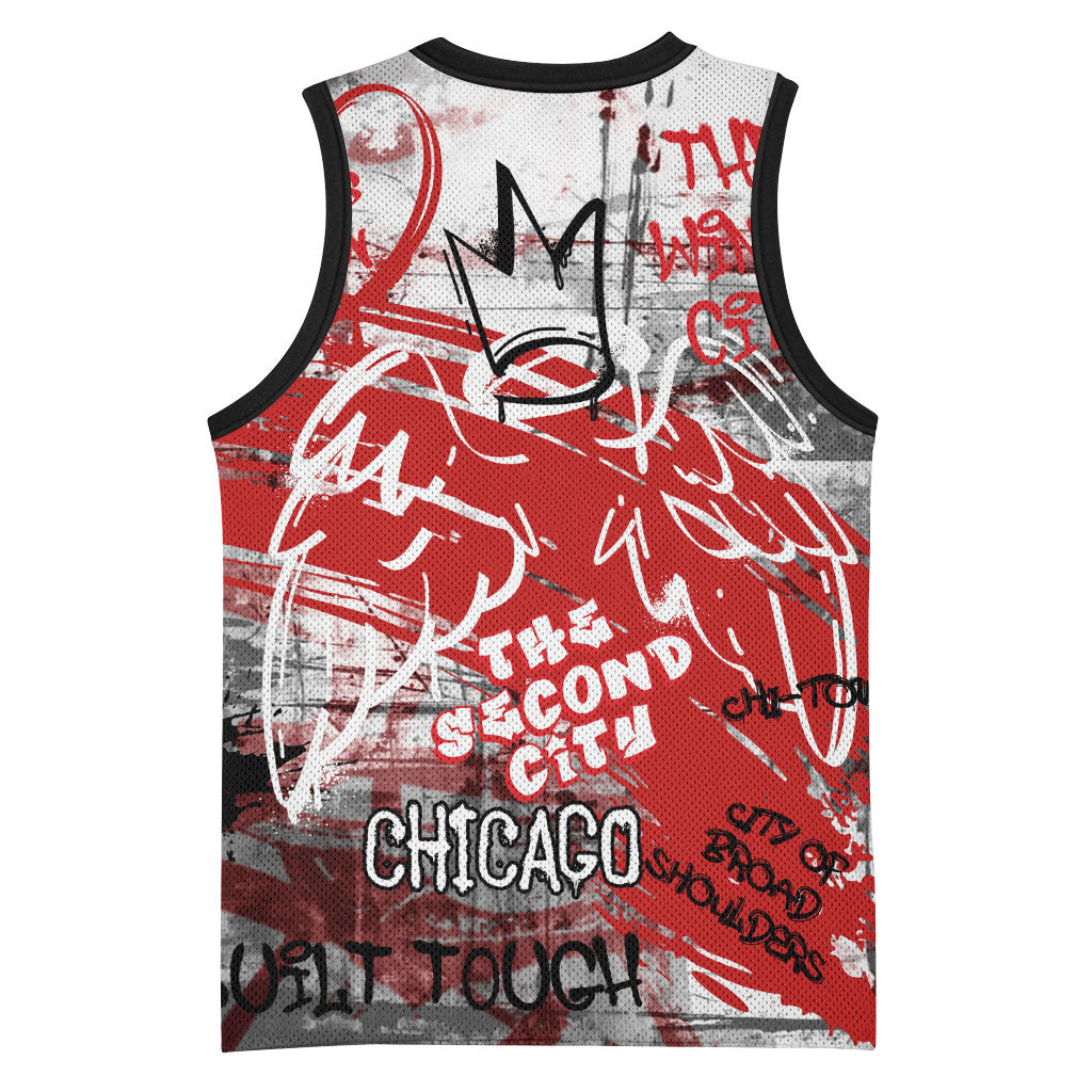 Personalized Chicago City Skyline Basketball Jersey Urban Graffiti Street Art - Second City Windy City