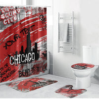 Personalized Chicago City Skyline Bathroom Set Urban Graffiti Street Art - Second City Windy City