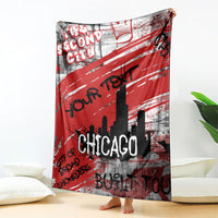 Personalized Chicago City Skyline Blanket Urban Graffiti Street Art - Second City Windy City