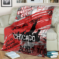Personalized Chicago City Skyline Blanket Urban Graffiti Street Art - Second City Windy City