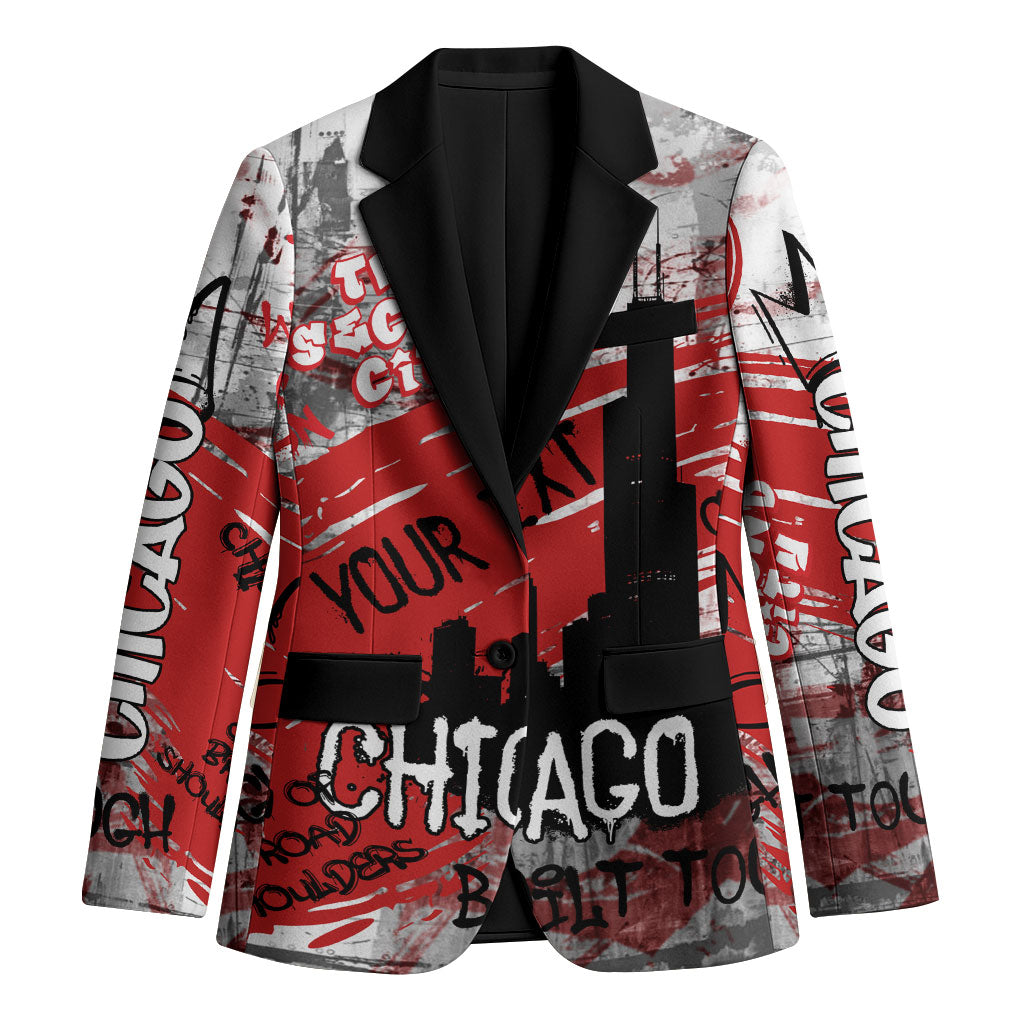 Personalized Chicago City Skyline Blazer Urban Graffiti Street Art - Second City Windy City