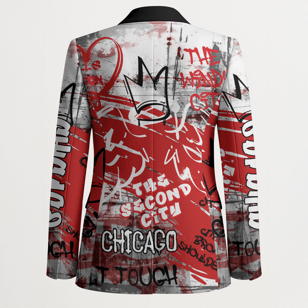 Personalized Chicago City Skyline Blazer Urban Graffiti Street Art - Second City Windy City