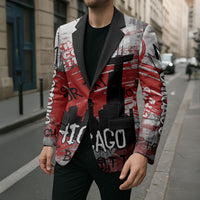 Personalized Chicago City Skyline Blazer Urban Graffiti Street Art - Second City Windy City