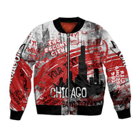 Personalized Chicago City Skyline Bomber Jacket Urban Graffiti Street Art - Second City Windy City