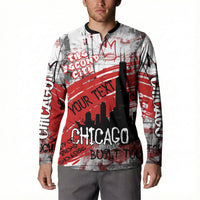 Personalized Chicago City Skyline Button Sweatshirt Urban Graffiti Street Art - Second City Windy City