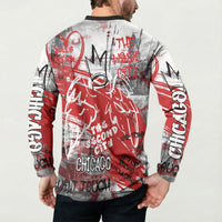Personalized Chicago City Skyline Button Sweatshirt Urban Graffiti Street Art - Second City Windy City