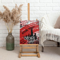 Personalized Chicago City Skyline Canvas Wall Art Urban Graffiti Street Art - Second City Windy City