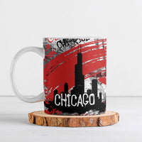Personalized Chicago City Skyline Ceramic Mug Urban Graffiti Street Art - Second City Windy City