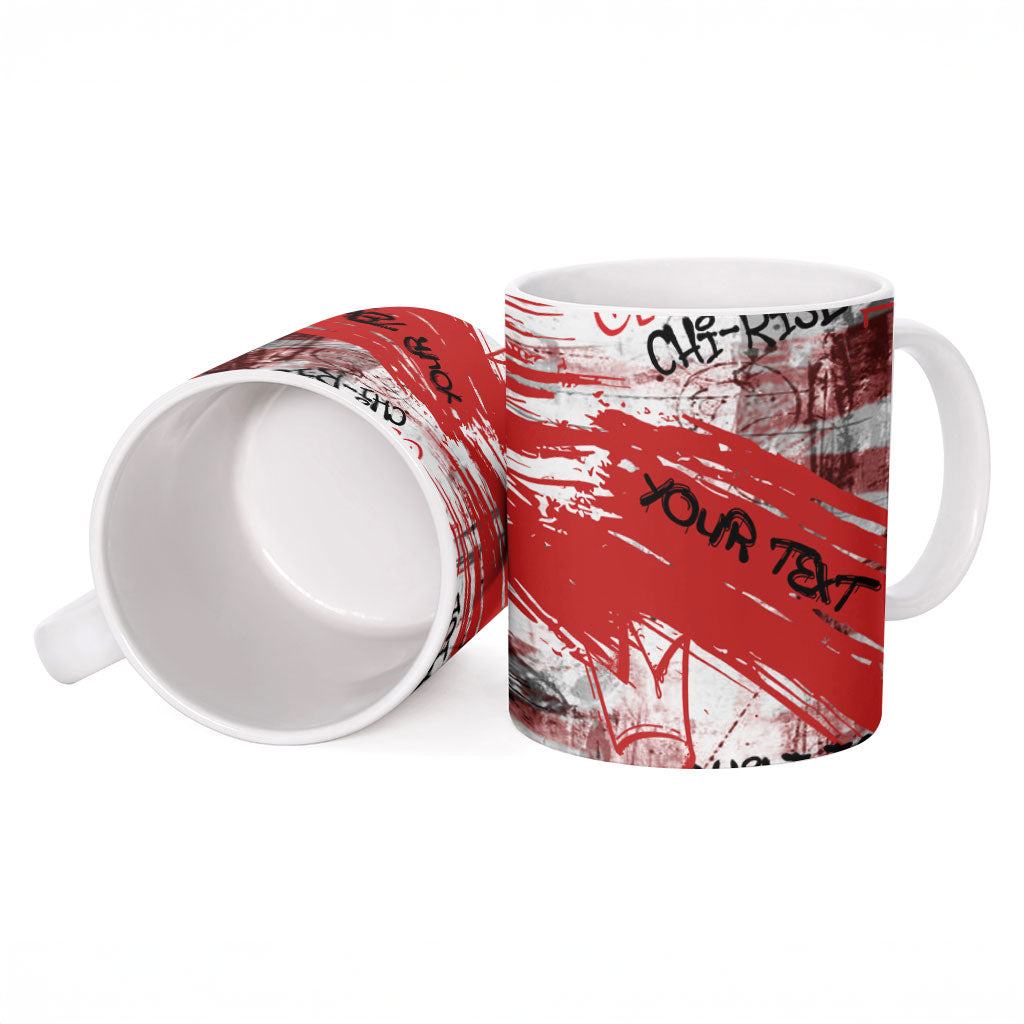 Personalized Chicago City Skyline Ceramic Mug Urban Graffiti Street Art - Second City Windy City