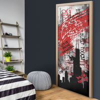 Chicago City Skyline Door Cover Urban Graffiti Street Art - Second City Windy City