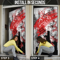 Chicago City Skyline Door Cover Urban Graffiti Street Art - Second City Windy City