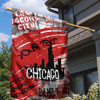 Personalized Chicago City Skyline Garden Flag Urban Graffiti Street Art - Second City Windy City