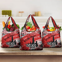 Personalized Chicago City Skyline Grocery Bag Urban Graffiti Street Art - Second City Windy City