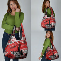 Personalized Chicago City Skyline Grocery Bag Urban Graffiti Street Art - Second City Windy City