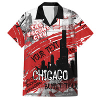 Personalized Chicago City Skyline Hawaiian Shirt Urban Graffiti Street Art - Second City Windy City