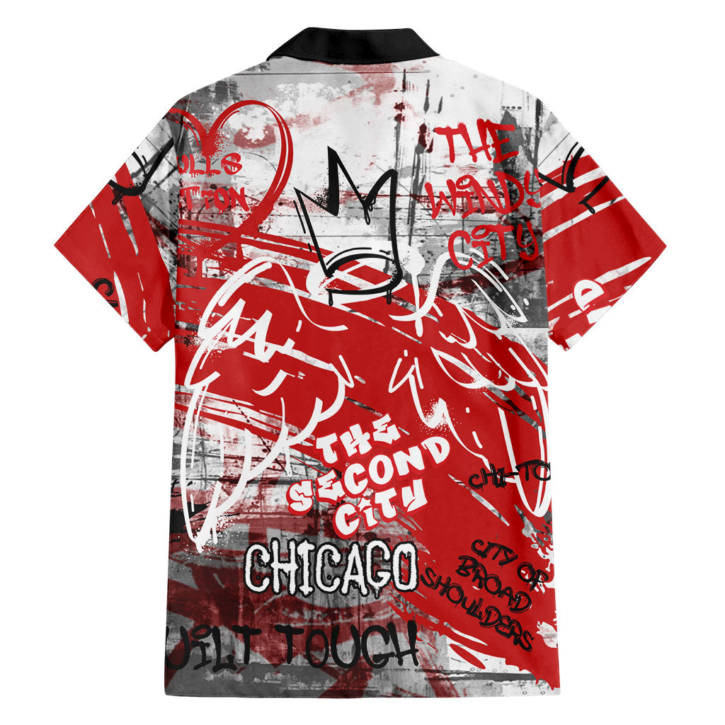 Personalized Chicago City Skyline Hawaiian Shirt Urban Graffiti Street Art - Second City Windy City