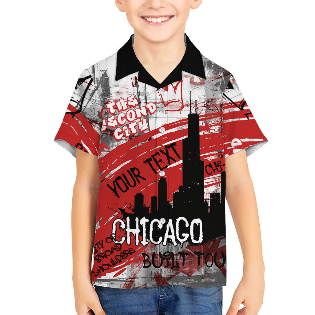 Personalized Chicago City Skyline Hawaiian Shirt Urban Graffiti Street Art - Second City Windy City