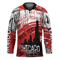 Personalized Chicago City Skyline Hockey Jersey Urban Graffiti Street Art - Second City Windy City