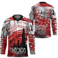 Personalized Chicago City Skyline Hockey Jersey Urban Graffiti Street Art - Second City Windy City