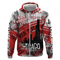 Personalized Chicago City Skyline Hoodie Urban Graffiti Street Art - Second City Windy City