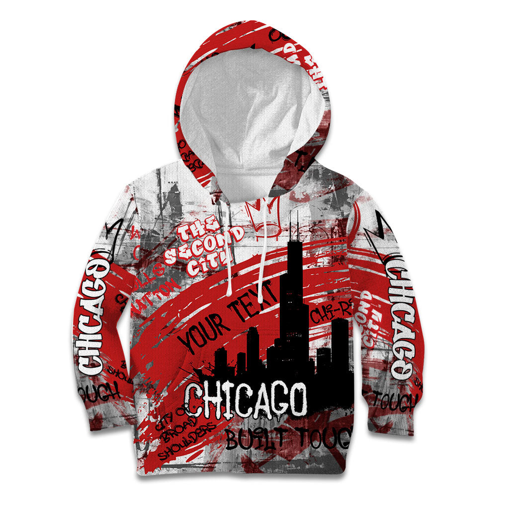 Personalized Chicago City Skyline Kid Hoodie Urban Graffiti Street Art - Second City Windy City
