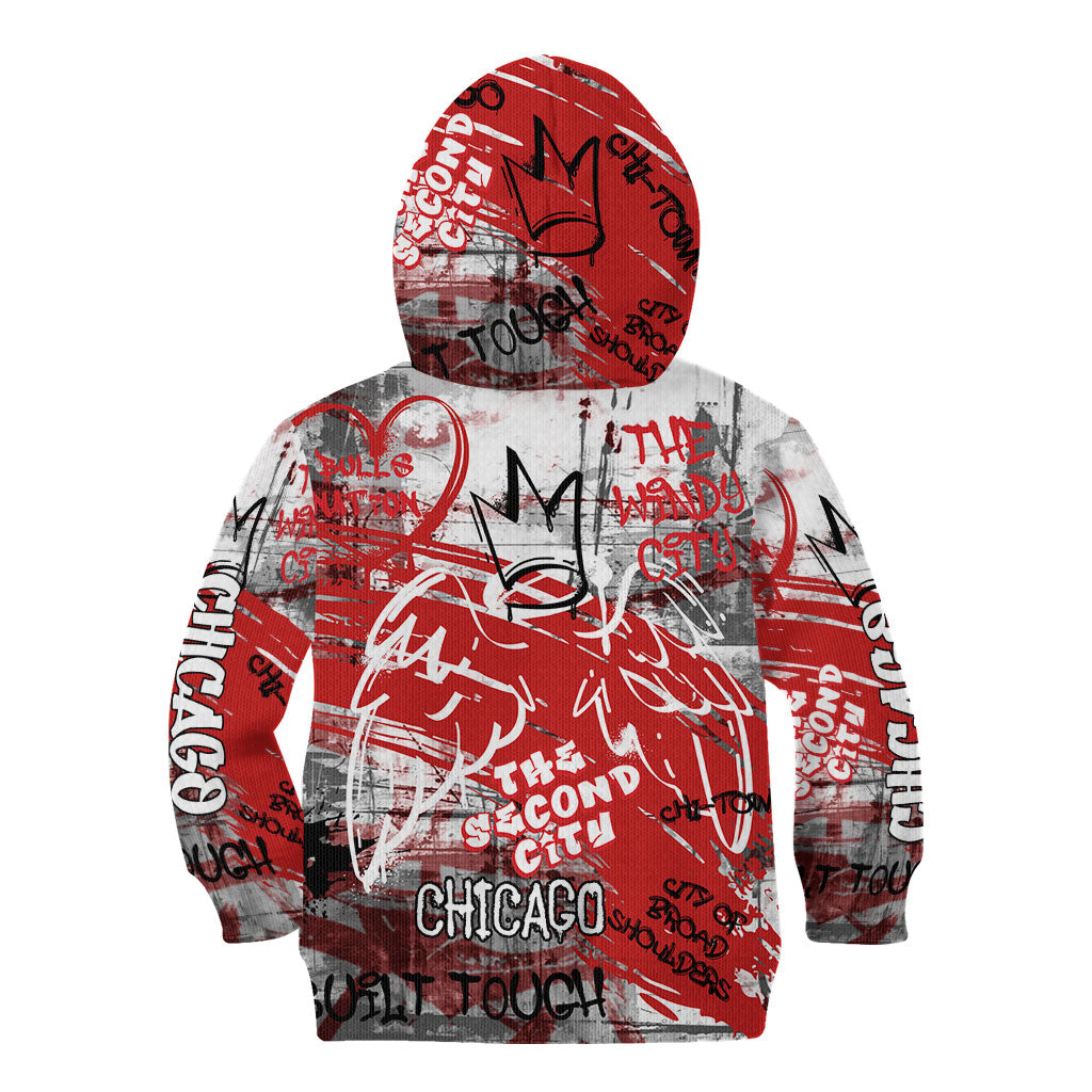 Personalized Chicago City Skyline Kid Hoodie Urban Graffiti Street Art - Second City Windy City
