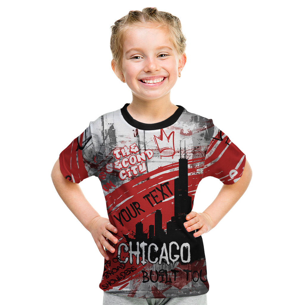 Personalized Chicago City Skyline Kid T Shirt Urban Graffiti Street Art - Second City Windy City