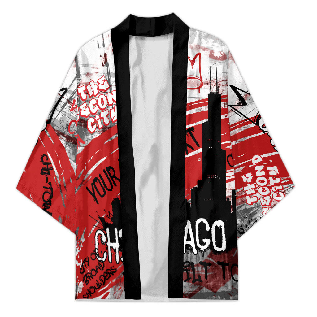 Personalized Chicago City Skyline Kimono Urban Graffiti Street Art - Second City Windy City