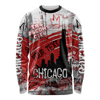 Personalized Chicago City Skyline Long Sleeve Shirt Urban Graffiti Street Art - Second City Windy City