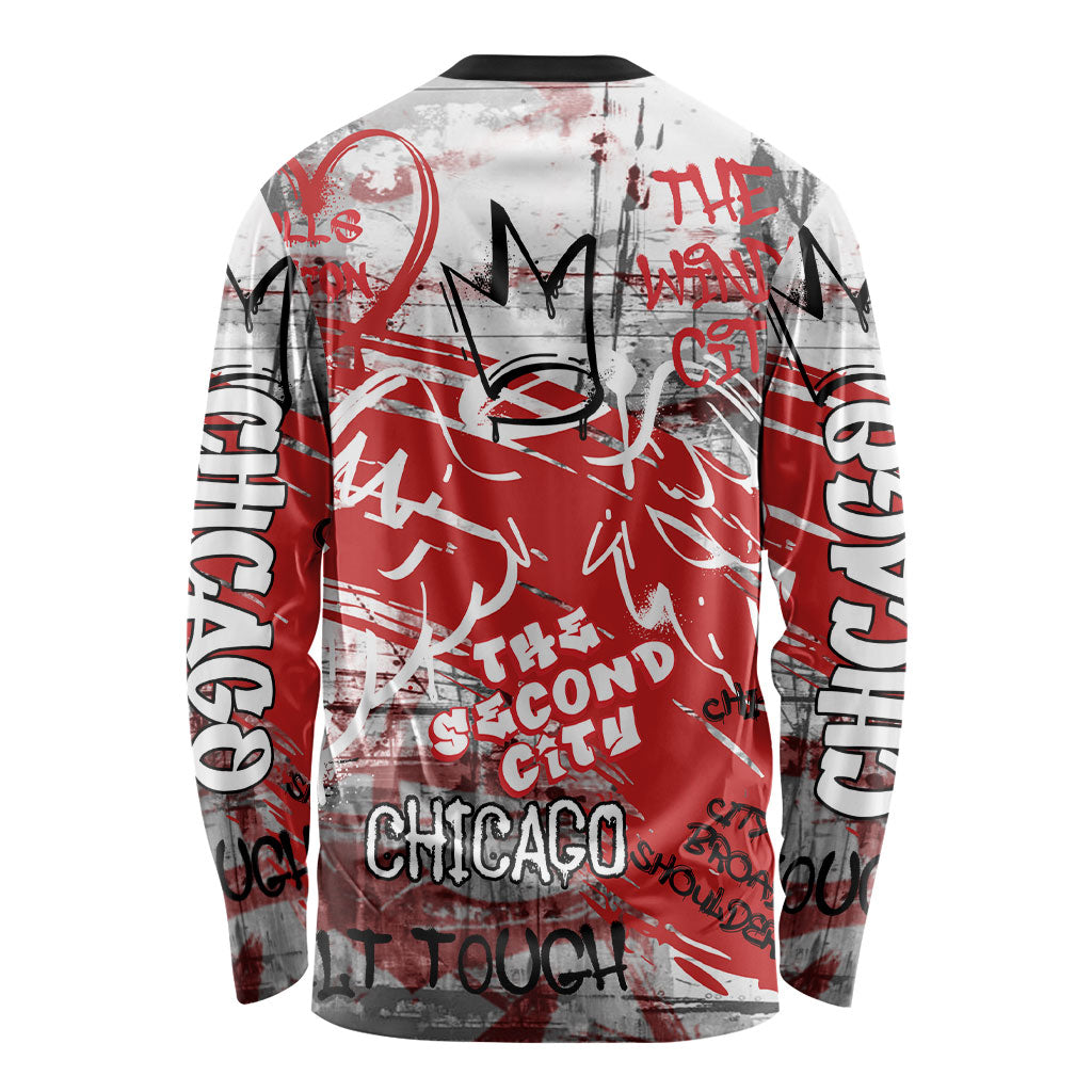 Personalized Chicago City Skyline Long Sleeve Shirt Urban Graffiti Street Art - Second City Windy City