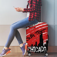 Personalized Chicago City Skyline Luggage Cover Urban Graffiti Street Art - Second City Windy City