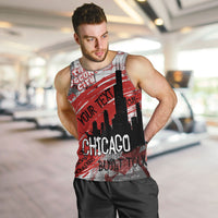 Personalized Chicago City Skyline Men Tank Top Urban Graffiti Street Art - Second City Windy City