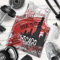Personalized Chicago City Skyline Men Tank Top Urban Graffiti Street Art - Second City Windy City