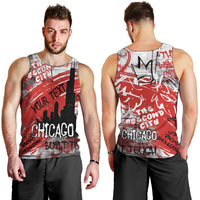 Personalized Chicago City Skyline Men Tank Top Urban Graffiti Street Art - Second City Windy City