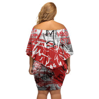 Personalized Chicago City Skyline Off Shoulder Short Dress Urban Graffiti Street Art - Second City Windy City