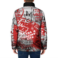 Personalized Chicago City Skyline Padded Jacket Urban Graffiti Street Art - Second City Windy City