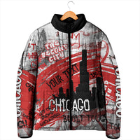 Personalized Chicago City Skyline Padded Jacket Urban Graffiti Street Art - Second City Windy City