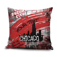 Personalized Chicago City Skyline Pillow Cover Urban Graffiti Street Art - Second City Windy City