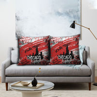 Personalized Chicago City Skyline Pillow Cover Urban Graffiti Street Art - Second City Windy City
