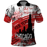 Personalized Chicago City Skyline Polo Shirt Urban Graffiti Street Art - Second City Windy City