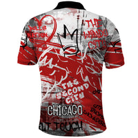 Personalized Chicago City Skyline Polo Shirt Urban Graffiti Street Art - Second City Windy City