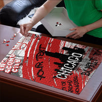 Personalized Chicago City Skyline Puzzle Urban Graffiti Street Art - Second City Windy City