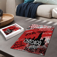Personalized Chicago City Skyline Puzzle Urban Graffiti Street Art - Second City Windy City
