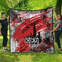 Personalized Chicago City Skyline Quilt Urban Graffiti Street Art - Second City Windy City