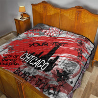 Personalized Chicago City Skyline Quilt Urban Graffiti Street Art - Second City Windy City