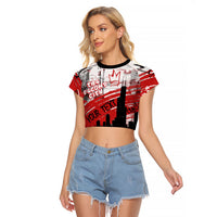 Personalized Chicago City Skyline Raglan Cropped T Shirt Urban Graffiti Street Art - Second City Windy City